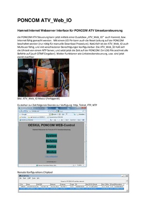 Netzwerkinterface für PONCOM ATV Steuerung
